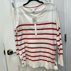 Carlson red and white striped sweater